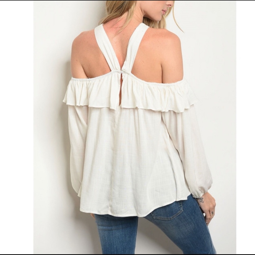 HOST PICK • Halter Neck Ruffle Detail Blouse - Picture 2 of 3